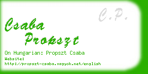 csaba propszt business card